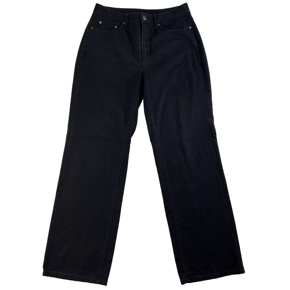 Talbots 6 Petite 6P Jeans Straight Leg Classic High Rise Comfort Stretch Black